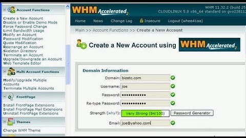 Create a New Account in WHM(WebHostManager) with GVO for Hosting your Websites_HowTo