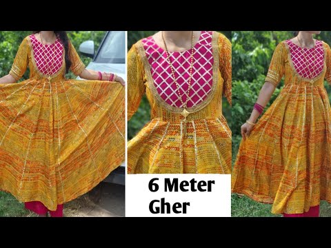 Convert Old Saree Into डिजाइनर Umbrella Cut Gown In 10mins| - YouTube