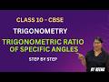Trigonometric Ratio of Specific Angles