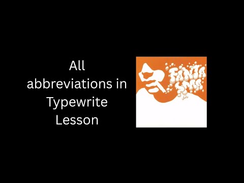 All abbreviations in Cornelius' "Typewrite Lesson"