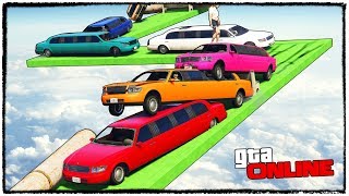 ТРЕХЭТАЖНАЯ ПРОБКА НА ЛИМУЗИНАХ ИЛИ КАК НЕ НУЖНО ПРОХОДИТЬ СКИЛЛ ТЕСТ В GTA 5 ONLINE (ГТА 5 ГОНКИ)