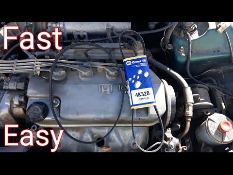 How to replace a power steering belt on a 1992-1995 honda civic - YouTube