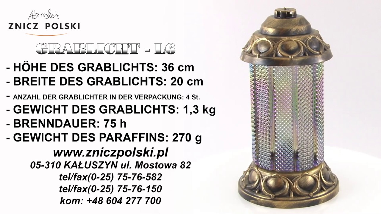 Grablaternen L6 - Grablichter kunstvoll - Kerzen für Trauerfeier wetterfest