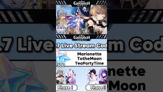 Genshin Impact 6.7 Live-Stream Codes & Banners #genshinimpact #viral #redeemcode #newbanner #primos