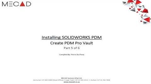 Create SOLIDWORKS PDM Vault