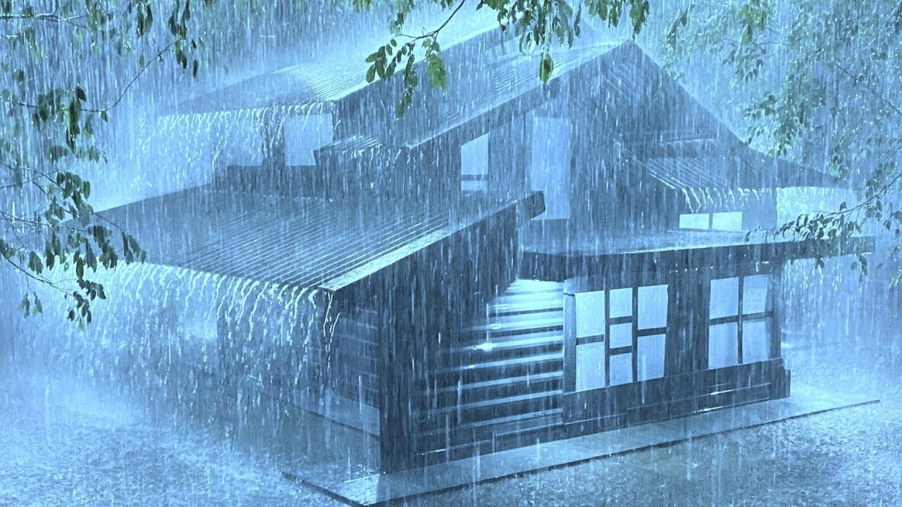 Cozy Wooden Cabin in a Misty Forest | Rain & Thunder Sounds for Sleep