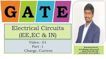 GATE Electrical circuits for EE,EC & IN Branch ,Video :1 & Part :1 about Charge and Current .