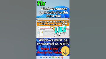 Windows moet worden geïnstalleerd op een partitie die is geformatteerd als NTFS #shorts #windows1...