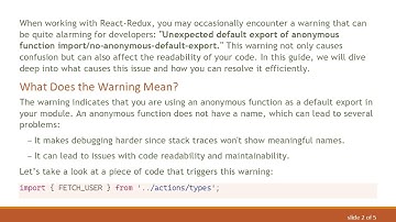 How to Resolve the Unexpected Default Export of Anonymous Function Warning in React-Redux