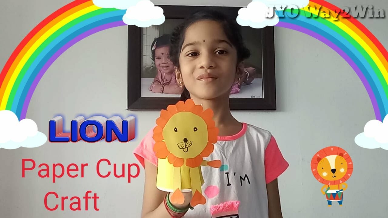 How to make a Paper Cup Lion Lion Puppet Easy Craft Work Kids Craft Ideas YouTube
