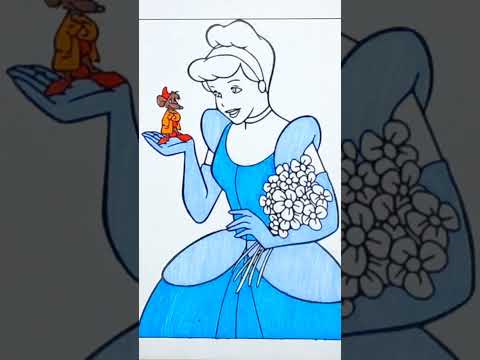 Vamos colorir a princesa Cinderela. #colorjenny #shorts #desenho #princesa #colorir #disney #fyp