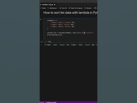 How to sort list data with lambda in Python - YouTube