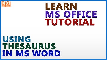 Learn MS OfficeTutorials || Using Thesaurus In in Ms Word (English) || Digi Teacher