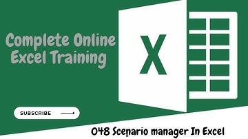 048 Scenario manager #excel #exceltutorial