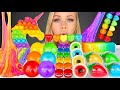 ASMR Rainbow Food Edible Slime, Unicorn Pop It, Macaron, Sour Candy, Jelly Mukbang 먹방