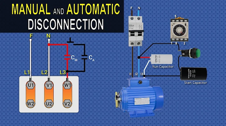 Three-Phase Motor on Single-Phase 🔌 Manual and Automatic Disconnection of the Start Capacitor
