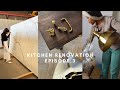 EXTREME KITCHEN RENOVATION EP.3| countertop reveal, mixing cabinet hardware & pendant light unboxing