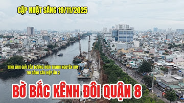 Dự án  bờ Bắc kênh Đôi : Nhiều thuận lợi cho nhà thầu được chọn- HÌNH ẢNH XÂY CẦU HIỆP ÂN 2 MỚI