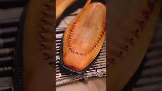 Gifennse Brown Suture Loafers: Coloring and Flame Grilling Process H #mensshoes #shoes #usa
