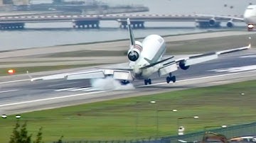 Plane Lands On Runway Edge