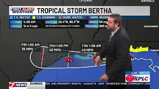 First Alert Forecast: Extreme heat for our Wednesday, as we continue to monitor Tropical Storm Be...