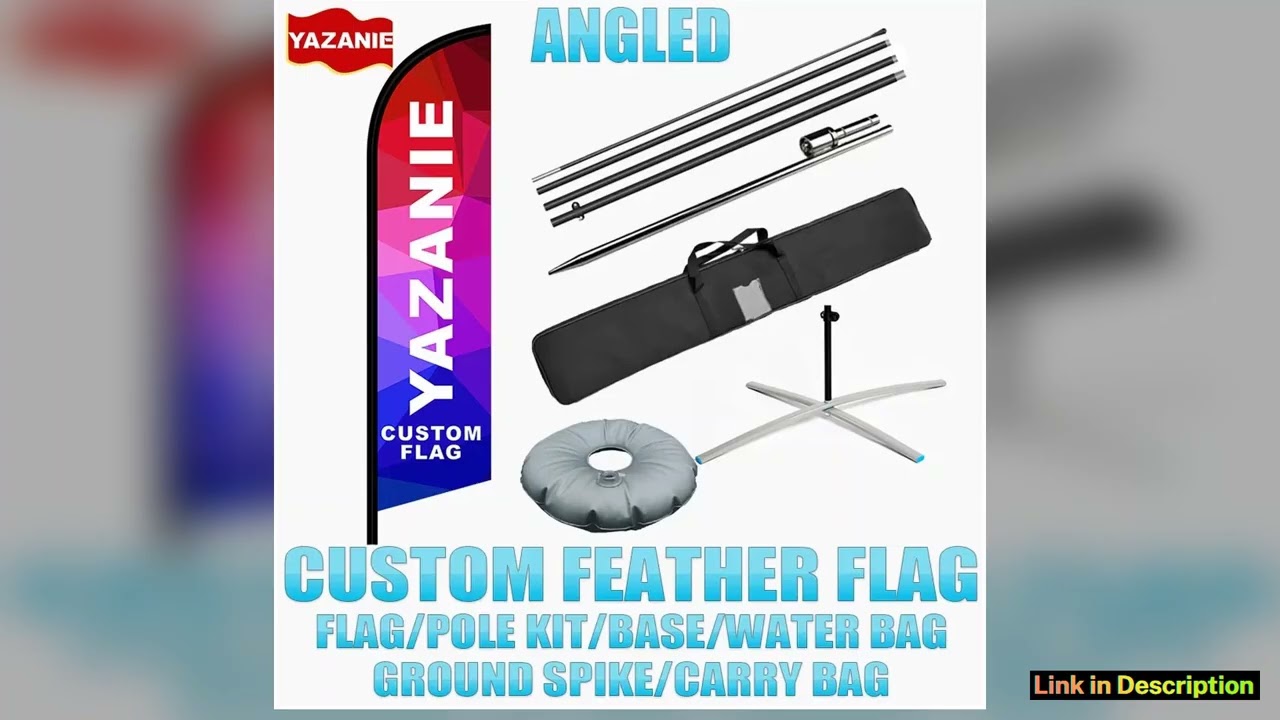 Custom Feather Flag with Pole Kit Cross Base Ground Spike Water Bag Carry Bag Advertising Beach