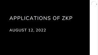 Applications of ZKP