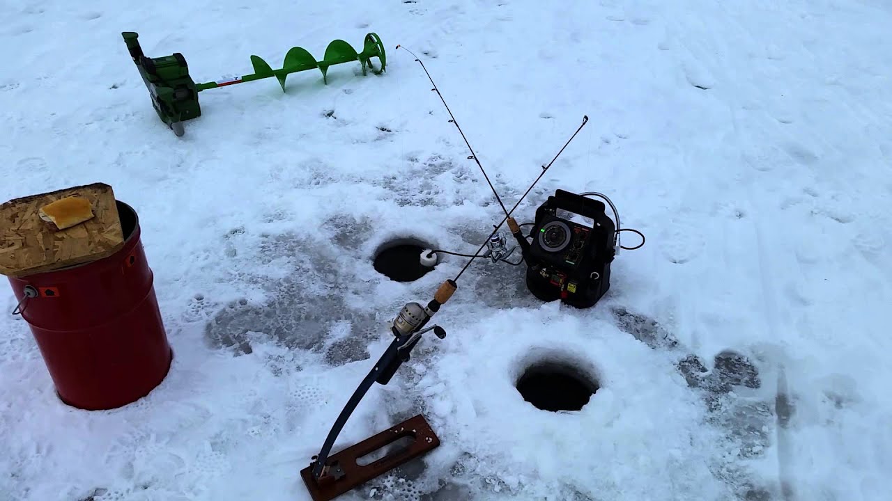 Wind powered ice fishing machine 360° YouTube