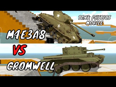 M4E3A8  VS CROMWELL | Tank physics mobile | Simulation of the chassis of the tank