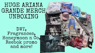 Huge Ariana Grande Merch Unboxing (DWT, Fragrances, Honeymoon & Co, Reebok promo and more)