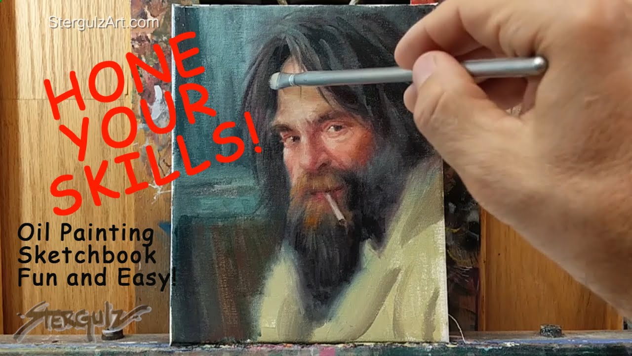 Sketchbook Oil Painting DemonstrationFun and Simple! (timelapse