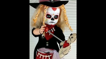 Creepy Doll, Moves, Day of the Dead, Witch Doctor, Voodoo doll, Repaint, Face-Up, OOAK Customized