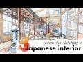 “City of Waves” project 01 - interior sketch