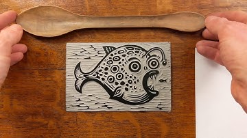 Linocut Fish Part 3 - Printing the Block