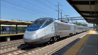 Amtrak High Speed 125 MPH to 150 MPH Northeast Corridor Trains @ Princeton Junction (5/31/22)