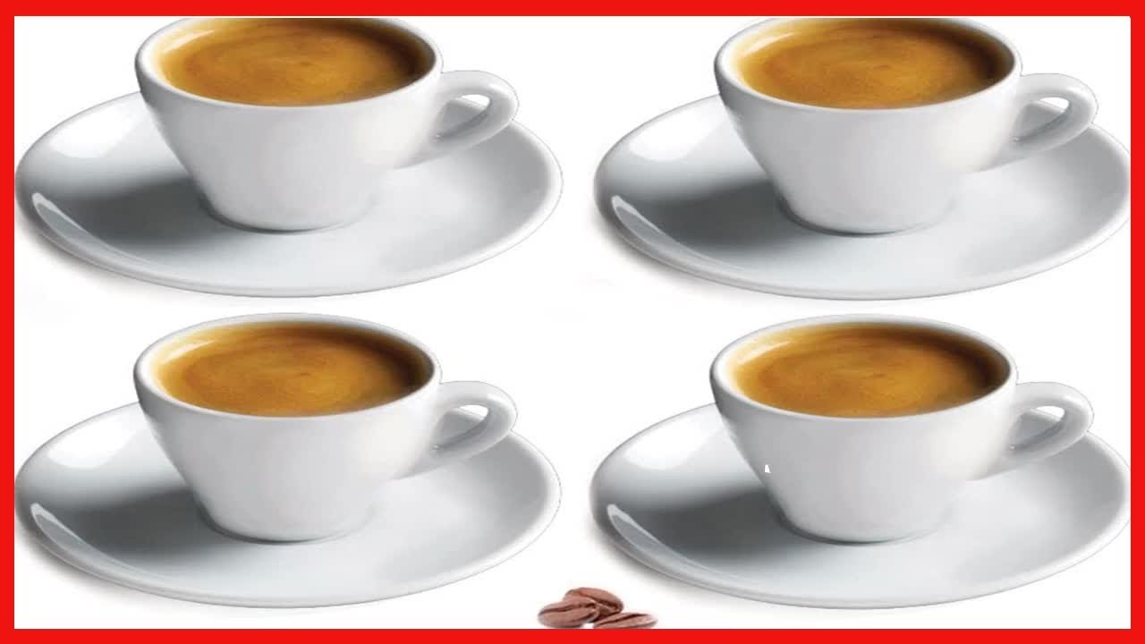 Cusinox White Porcelain Espresso Cup Sets for Espresso Coffee, 2 Oz