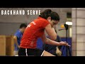 Backhand serve in table tennis