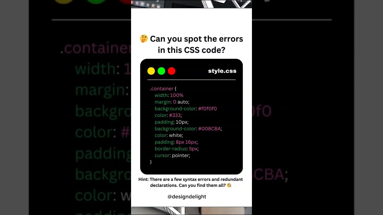 Can You Spot The Errors In This CSS Code CodingChallenge WebDevelopment