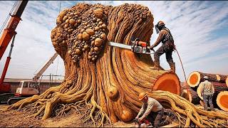 Watch a 20-Year-Old Turn an ODDLY Shaped Red Wood Stump into a Masterpiece!