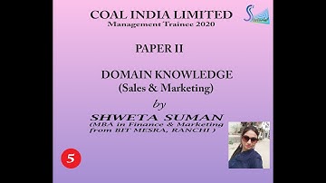 CIL-COAL INDIA LTD MANAGEMENT TRAINEE PAPER 2 ,SALES & MARKETING DOMAIN OBJECTIVE QUESTION PART-5