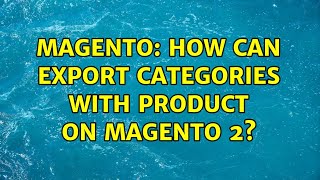 Magento: How can Export Categories with product on Magento 2