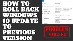 How to Roll Back Windows 10 Update