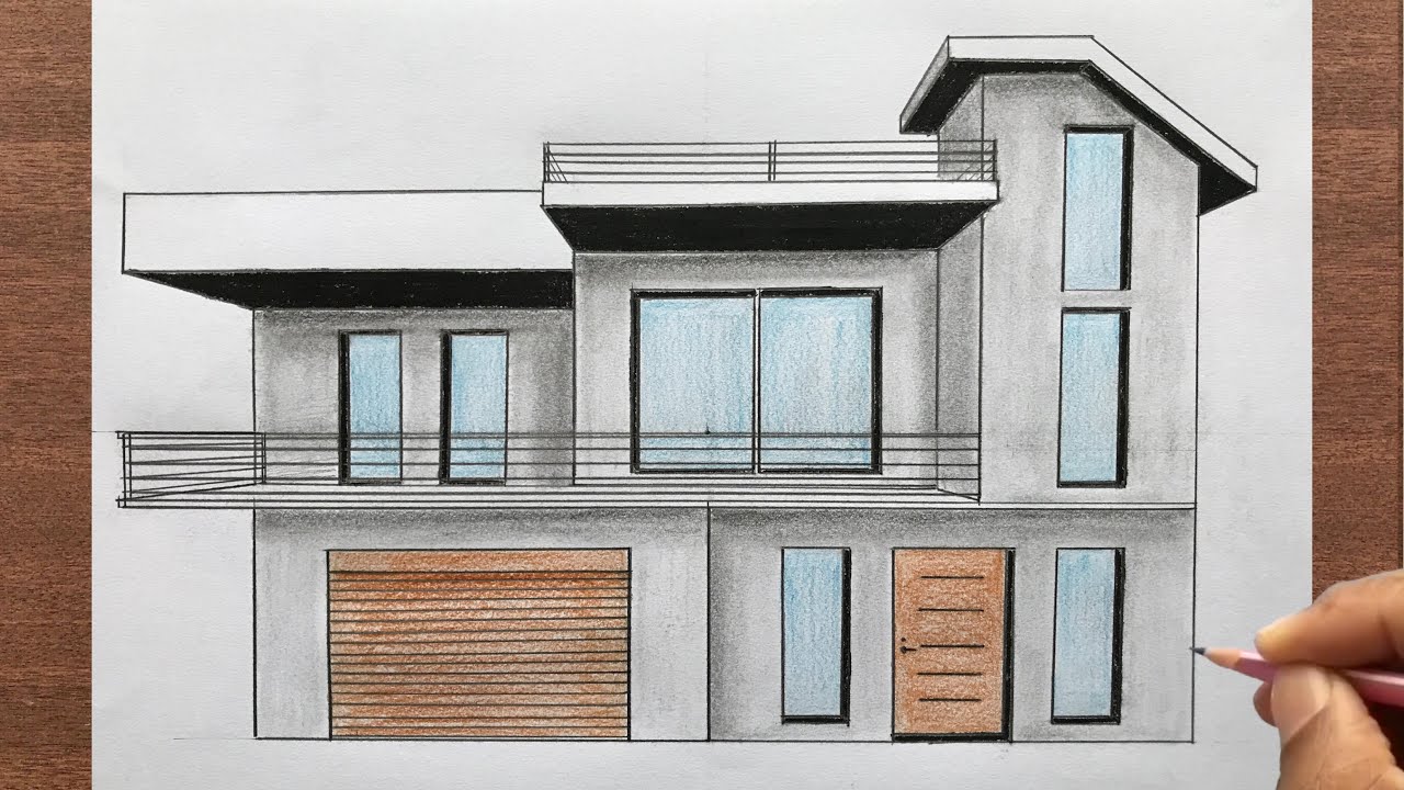 How to Draw a House in One-Point Perspective Step by Step - YouTube