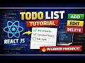 React JS Todo App Tutorial | Step-by-Step for Beginners #reactjs #reactjsprojects