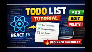 React JS Todo App Tutorial | Step-by-Step for Beginners #reactjs #reactjsprojects