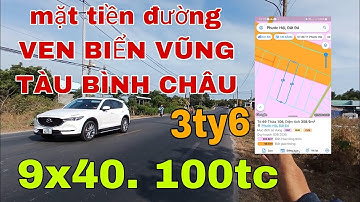 MẶT TIỀN ĐƯỜNG VEN BIỂN VŨNG TÀU BÌNH CHÂU.  GIÁ NGỘP, GẦN BIỂN LỘC AN VÀ PHƯỚC HẢI