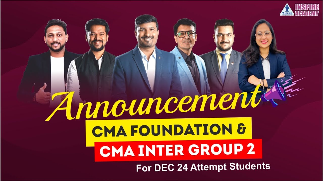 FREE REVISION ANNOUNCEMENT l CMA FOUNDATION and CMA INTER l DEC 24 Exam ...
