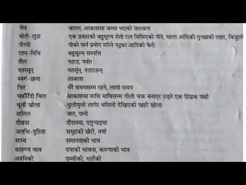 कक्षा दश नेपाली शब्दार्थ संकलन पाठ५ देखि १० सम्म( आत्रेय दीपक यमप्रसाद)