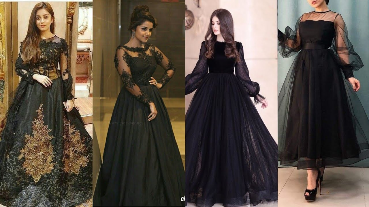 New Gorgeous Black Long Gown Designs 2022 | Black Long Frock Design | Black  Long Length Dresses 2022 - YouTube