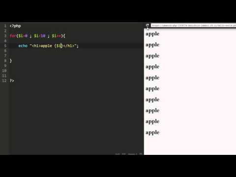 peep the PHP coding screen (Two variables in for)